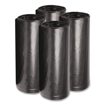 Boardwalk H8046HKKR01 40 in. x 46 in. 45 gal. 0.6 mil Low-Density Waste Can Liners - Black (100/Carton)