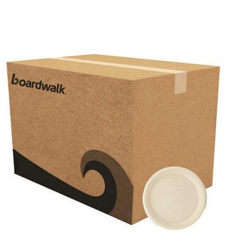 Boardwalk PL-10BW-NPFA 10 in. Bagasse PFAS-Free Dinnerware Plate - Tan (500/Carton)