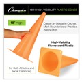 Floor Signs & Safety Signs | Champion Sports TC18 8 in. x 8 in. Base 18 in. Tall High-Visibility Plastic Cones - Florescent Orange image number 3