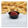 Food Trays, Containers, and Lids | SOLO P150BLK 1.5 oz HIPS Plastic Portion Container - Black (2500/Carton) image number 3