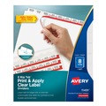 Dividers & Tabs | Avery 11491 11 in. x 8.5 in. 8-Tab Big Tab Clear Label Dividers - White Tabs/White (1-Set) image number 0