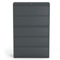 Office Filing Cabinets & Shelves | Alera 25515 42 in. x 18.63 in. x 67.63 in. 5 Legal/Letter/A4/A5 Size Lateral File Drawers - Charcoal image number 1