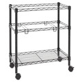 Just Launched | Alera ALEFW601426BL 26 in. x 14 in. x 29.5 in. 1 Shelf 3 Bins Metal Two-Tier File Cart for Front-to-Back and Side-to-Side Filing - Black image number 0