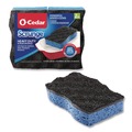 Sponges & Scrubbers | O-Cedar 148377 2.63 in. x 4.25 in. x 1 in. Scrunge Heavy-Duty Sponge - Black/Blue (8 Packs/Carton) image number 0