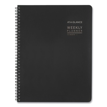 AT-A-GLANCE 7095XL05 11 in. x 8.25 in. 12-Month (Jan to Dec): 2026 Contemporary Lite Weekly/Monthly Planner - Black Simulated Leather Cover