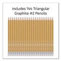 Pencils | Maped Helix 851770ZT Essentials Triangular Pre-Sharpened HB No. 2 Pencils - Black Lead/Yellow Barrel (144/Box) image number 1
