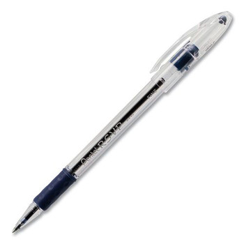 Pentel BK90-C Stick Fine 0.7 mm R.S.V.P. Ballpoint Pen - Blue Ink, Clear/Blue Barrel (1-Dozen)