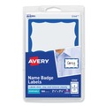 Back to School Sale | Avery 05144 3.38 in. x 2.33 in. Printable Adhesive Name Badges - Blue Border (100/Pack) image number 0