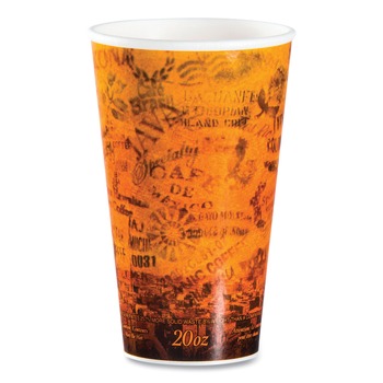 Dart 20U16ESC 20 oz. Fusion Escape Foam Hot/Cold Cups - Brown/Black (500/Carton)