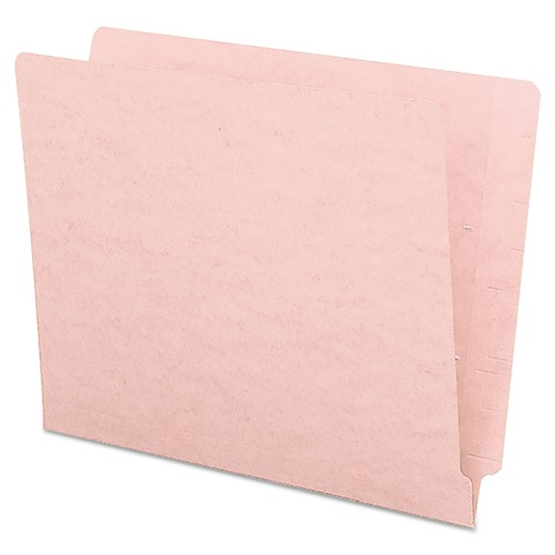 File Folders | Smead 25610 0.75 in. Expansion Shelf-Master Reinforced End Tab Colored Folders - Letter Size/Pink (100/Box) image number 0