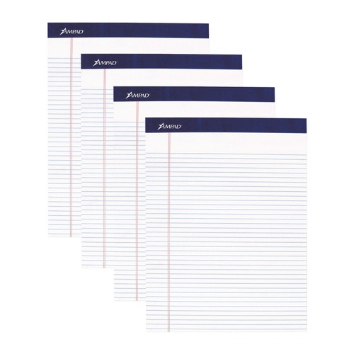 Notebooks & Pads | Ampad 20-315 (50) White 8.5 in. x 11.75 in. Sheets Narrow Rule Legal Ruled Pads (4/Pack) image number 0