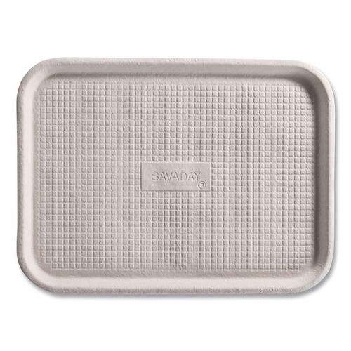  | Chinet 20804 14 in. x 18 in. Savaday Rectangular Molded Fiber Food Trays - White (100/Carton) image number 0