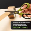 Arts & Crafts Supplies | Scotch 1488NS 8 in. Long 2.7 in. Cut Length Non-Stick Unboxing Scissors - Straight Green/Black Handle image number 3