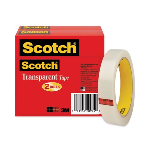 Just Launched | Scotch 600-2P34-72 0.75 in. x 72 yds. 3 in. Core Transparent Tape (2/Pack) image number 0