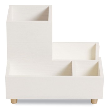 DESK ACCESSORIES AND OFFICE ORGANIZERS | U Brands 5217U03-12 Juliet 6.25 in. w x 6.25 in. d x 4.75h in. Compartment Cup - White