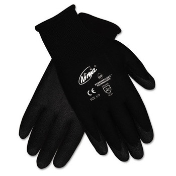 MCR Safety N9699M Ninja HPT PVC coated Nylon Gloves - Black Medium (1-Pair)