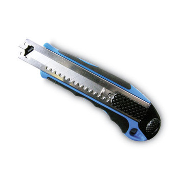 BOX CUTTERS AND UTILITY KNIVES | Cosco 091514 5.5 in. Plastic/Rubber Handle Retractable 4 in. Blade Four 8-Point Blades Heavy-Duty Snap Blade Utility Knife - Blue
