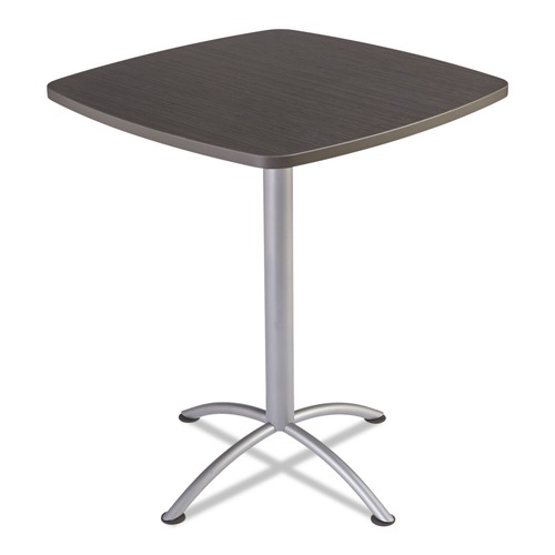 Office Desks & Workstations | Iceberg 69754 iLand 36 in. x 36 in. x 42 in. Contoured Bistro Table - Gray Walnut/Silver image number 0