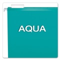File Folders | Pendaflex 04152 1/5 AQU 1/5-Cut Tabs Colored Reinforced Hanging Folders - Letter Size/Aqua (25/Box) image number 2