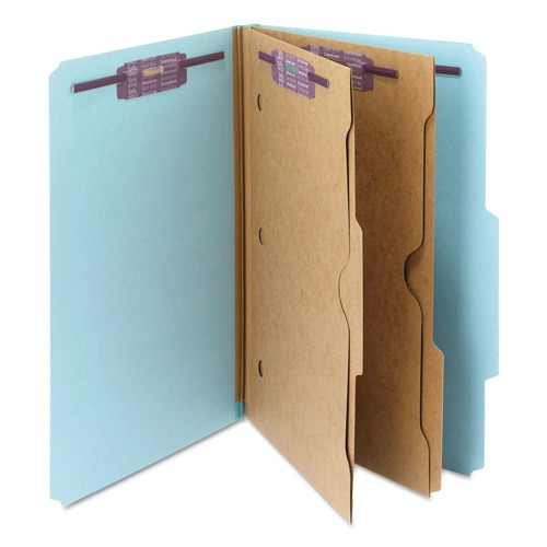 Just Launched | Smead 19081 Pressboard Six-Section Top Tab Classification Folders - Legal, Blue (10/Box) image number 0