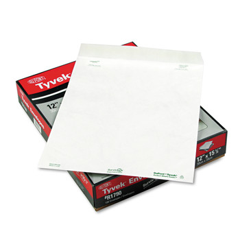 JUST LAUNCHED | Survivor QUAR1790 12 in. x 16 in. #15 1/2 Square Flap Redi-Strip Adhesive Closure Lightweight Tyvek Catalog Mailers - White (100/Box)