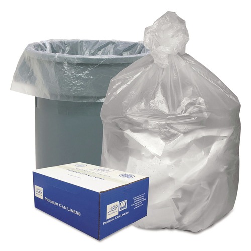 Trash & Waste Bins | Good 'n Tuff 1506985 60 Gallon 12 microns 38 in. x 58 in. Waste Can Liners - Natural (200/Carton) image number 0