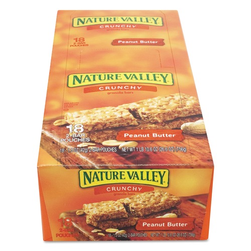 Snacks | Advantus GEM33550 1.5 oz. Granola Bars - Peanut Butter Cereal (18/Box) image number 0