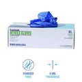Disposable Gloves | Boardwalk 380XLBXA 380 Series 4 mil Thick 9.5 in. Long Powder-Free Disposable General-Purpose Nitrile Gloves - Extra Large, Blue (100/Box) image number 5