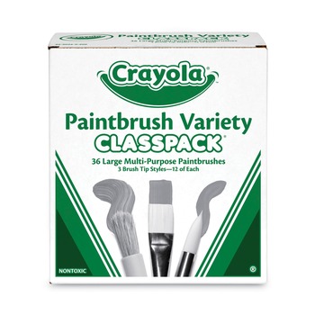 Crayola 50036 Large Variety Paint Brush Classpack (36/Set)