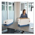 Boxes & Bins | Bankers Box 0002501 12.25 in. x 16 in. x 11 in. Letter/Legal Files Medium-Duty Strength Storage Boxes - White/Blue (4/Carton) image number 3