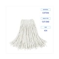  | Boardwalk BWK2024CCT #24 Cut-End Cotton Wet Mop Head - White (12/Carton) image number 6