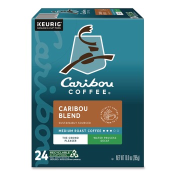Caribou Coffee 5000330137 Coffee K-Cups - Caribou Blend Decaf (24/Box)