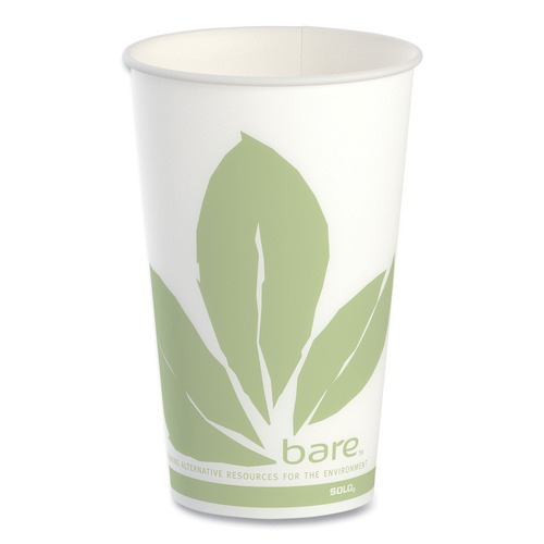Cups and Lids | SOLO RW16BB-JD110 Bare Eco-Forward 16 oz. Paper Cold Cups - Green/White (1000/Carton) image number 0