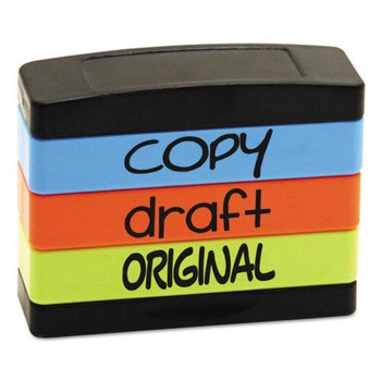 Trodat 8801 Interlocking Copy Stack Stamp - Assorted Fluorescent Ink