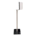 Soap Dispensers | BK Resources BK-SSPC-10D 12 in. x 16 in. x 51 in. 1000 mL Hand Sanitizer Stand With Hands Free Dispenser - Silver/White/Black image number 1