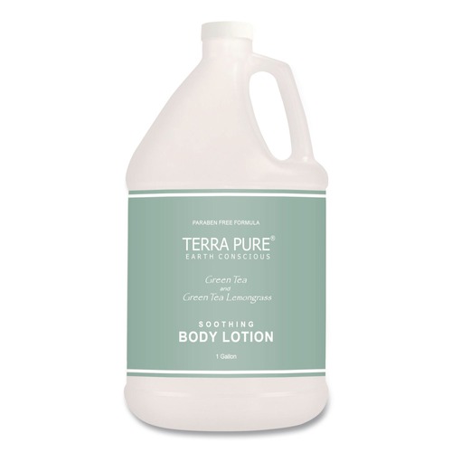 Skin Care & Hygiene | Diversified Hospitality Solutions 002270EA Terra Pure 1-Gallon Bottle Lotion - Green Tea and Lemongrass Scent image number 0