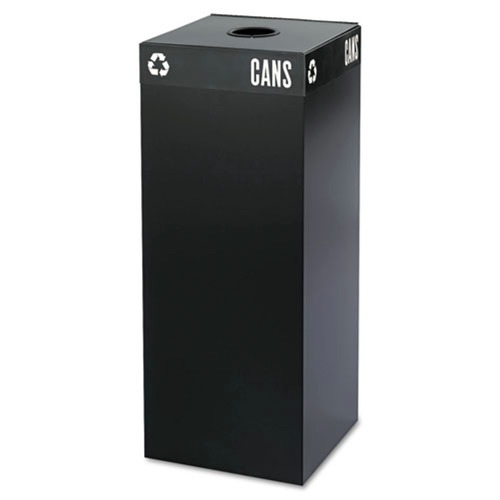 Trash Cans | Safco 2983BL 37 Gallon Public Square Can-Recycling Receptacles - Black image number 0