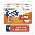 Toilet Paper | Scott 47618 ComfortPlus 1-Ply Septic Safe Toilet Paper Double Roll Bath Tissue - White (48/Carton) image number 4