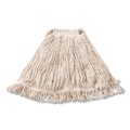 Mops | Rubbermaid Commercial FGD11306WH00 1 in. Headband Super Stitch Cotton Looped End Wet Mop Head - Large, White (6/Carton) image number 1