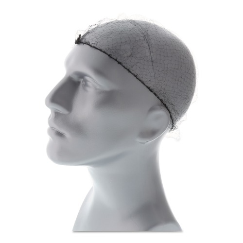 Food Service | AmerCareRoyal RPH144LTBK28 28 in. Lightweight Latex-Free Nylon Hairnets - Black (2880/Carton) image number 0