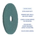 Labor Day Sale | Boardwalk BWK4013GRE 13 in. Diameter Heavy-Duty Scrubbing Floor Pads - Green (5/Carton) image number 6