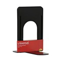 Bookends | Universal UNV54095 5-7/8 in. x 8-1/4 in. x 9 in. Heavy Gauge Steel Nonskid Economy Bookends - Black (1 Pair) image number 1