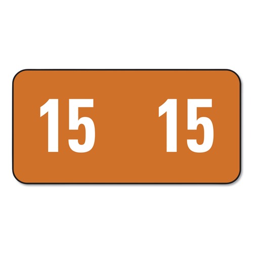 Labels | Smead 67915 0.5 in. x 1 in. "15-in Yearly End Tab Folder Labels - Brown (25 Labels/Sheet, 10 Sheets/Pack) image number 0
