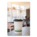 Cups and Lids | Vegware LV-12G 12 oz. 89-Series Paper Hot Cup - White/Green (1000/Carton) image number 3