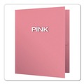 Report Covers & Pocket Folders | Oxford 57768EE 11 in. x 8.5 in. 0.5 in. Capacity Twin-Pocket Folders with 3 Fasteners - Pink (25/Box) image number 1