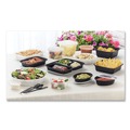 Food Service | Pactiv Corp. OC12B Newspring VERSAtainer 6.8 x 4.8 x 1.45 12 oz Oval Plastic Microwavable Containers - Black/Clear (150/Carton) image number 3