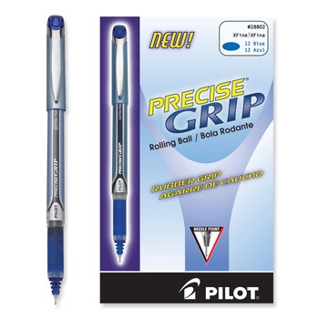 Pilot 28802 Precise Grip Extra-Fine 0.5 millimeter Stick Rollerball Pen - Blue Ink/Barrel (1-Dozen)