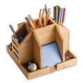 File Folders | Officemate 71007 Bamboo Rotary Organizer 9 Compartments 8.85 x 8.82 x 7.4 Brown Bamboo image number 0
