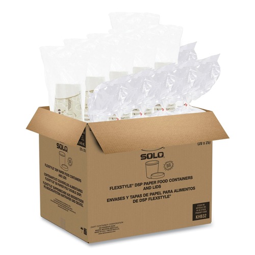 Food Trays, Containers, and Lids | SOLO KHB32A-J8000 32 oz Flexstyle Double Poly Paper Food Combo Packs - Symphony (500/Carton) image number 0