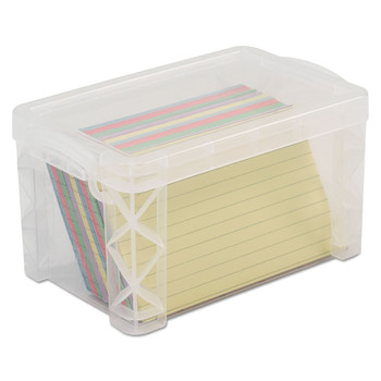 Advantus 40307 Holds (400) 3 in. x 5 in. Cards 6.25 in. x 3.88 in. x 3.5 in. Plastic Super Stacker Storage Boxes - Clear
